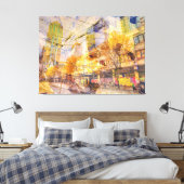 Herfst in de stad Abstract Canvas Afdruk (Insitu (Slaapkamer))
