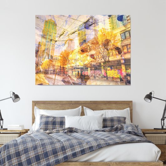 Herfst in de stad Abstract Canvas Afdruk (Insitu (Slaapkamer))