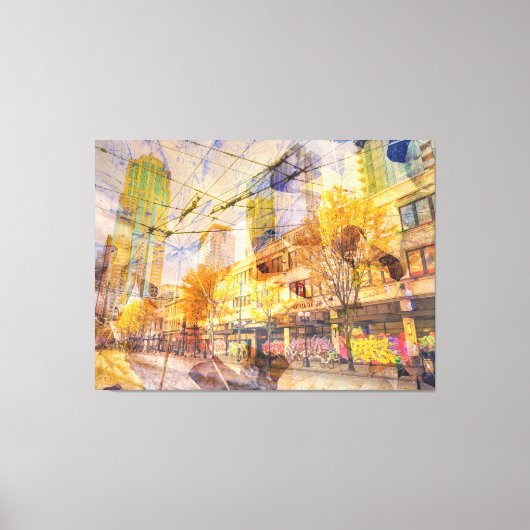 Herfst in de stad Abstract Canvas Afdruk (Voorkant)