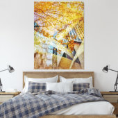 Herfst in de stad Abstract Canvas Afdruk (Insitu (Slaapkamer))