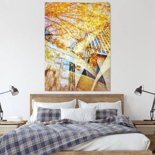 Herfst in de stad Abstract Canvas Afdruk (Insitu (Slaapkamer))