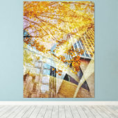 Herfst in de stad Abstract Canvas Afdruk (Insitu (Houten vloer))