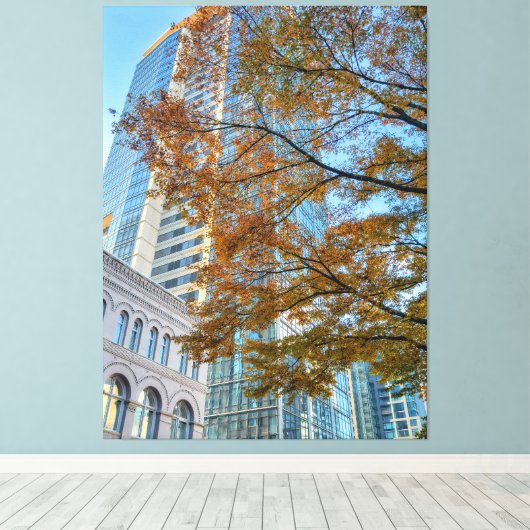 Herfst in de stad canvas afdruk (Insitu (Houten vloer))