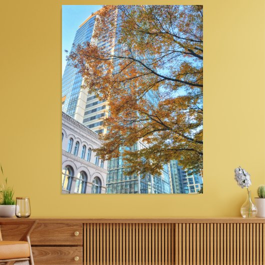 Herfst in de stad canvas afdruk (Insitu (Woonkamer))