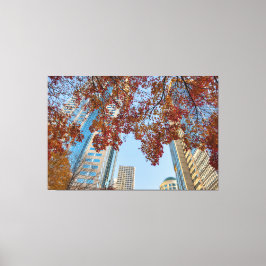 Herfst in de stad canvas afdruk