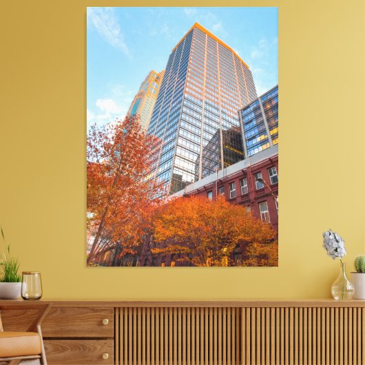 Herfst in de stad canvas afdruk (Insitu (Woonkamer))