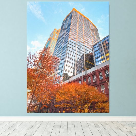 Herfst in de stad canvas afdruk (Insitu (Houten vloer))