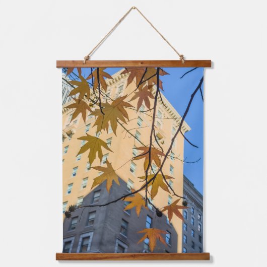 Herfst in de stad hangend wandkleed (Voorkant)