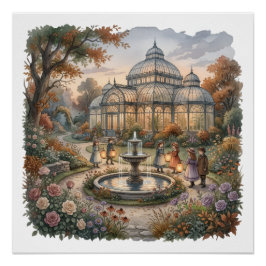 Herfst in de tuin van de oranjerie perfect poster