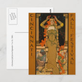 Herfst in de verbranding van afval Kunst Nouveau Briefkaart (Voorkant / Achterkant)