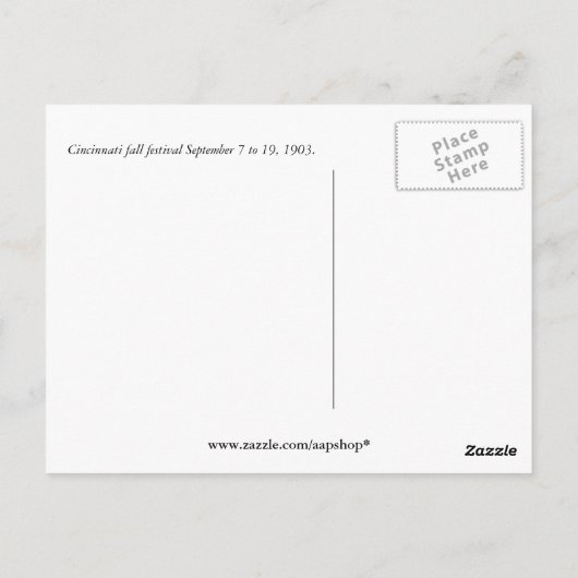 Herfst in de verbranding van afval Kunst Nouveau Briefkaart (Achterkant)