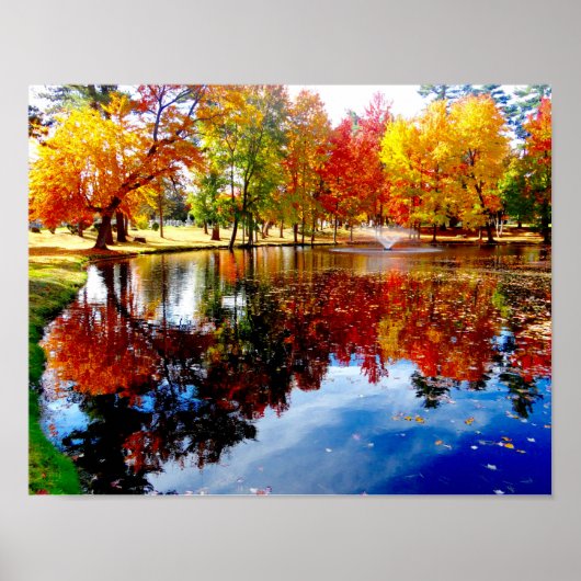 Herfst in de vijver poster (Voorkant)
