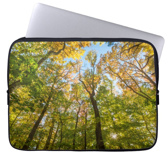 Herfst in een bos in Amesbury, Massachusetts Laptop Sleeve (Voorkant)