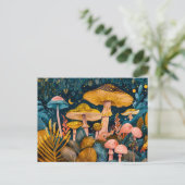 Herfst in een Mushroom Forest Waterverf Briefkaart (Staand voorkant)