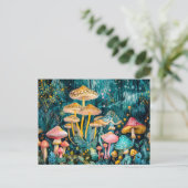 Herfst in een Mushroom Forest Waterverf Briefkaart (Staand voorkant)