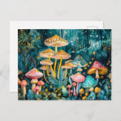 Herfst in een Mushroom Forest Waterverf Briefkaart (Voorkant / Achterkant)