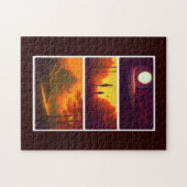 Herfst in fantasy alien land oranje skies full moo legpuzzel (Horizontaal)