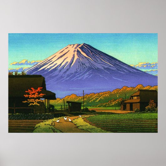 Herfst in Funatsu Mt Fuji Kawase Hasui 1953 Poster (Voorkant)