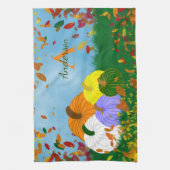 Herfst in herfst keukenhanddoek (Verticaal)