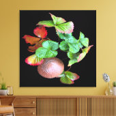 Herfst in het aardbeienseizoen achtertuin foto canvas afdruk (Insitu (Woonkamer))