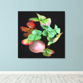 Herfst in het aardbeienseizoen achtertuin foto canvas afdruk (Insitu (Houten vloer))