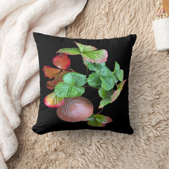 Herfst in het aardbeienseizoen achtertuin foto kussen (Deken)