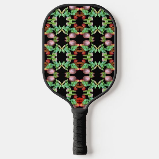 Herfst in het aardbeienseizoen achtertuin foto pickleball paddle (Voorkant)