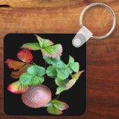 Herfst in het aardbeienseizoen achtertuin foto sleutelhanger (Achterkant)