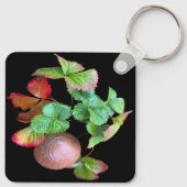 Herfst in het aardbeienseizoen achtertuin foto sleutelhanger (Achterkant)