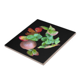 Herfst in het aardbeienseizoen achtertuin foto tegeltje