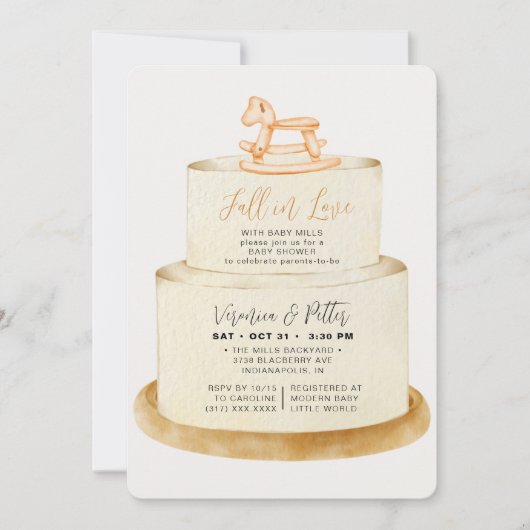 Herfst in het Baby shower Neutrale herfst Cake Kaart (Voorkant)