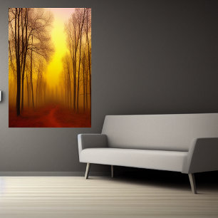 Herfst in het bos AI Art Poster