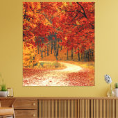 Herfst in het bos canvas afdruk (Insitu (Woonkamer))