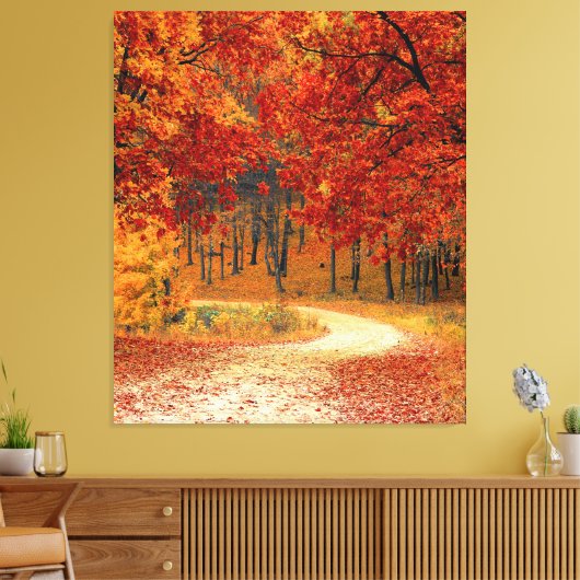 Herfst in het bos canvas afdruk (Insitu (Woonkamer))