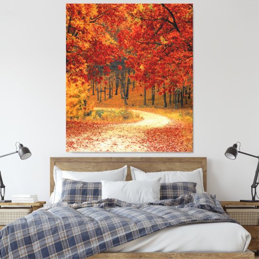 Herfst in het bos canvas afdruk (Insitu (Slaapkamer))