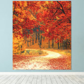 Herfst in het bos canvas afdruk (Insitu (Houten vloer))