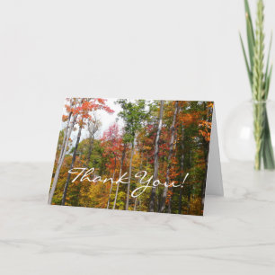 Herfst in het bos Kleurrijke herfstfotografie Bedankkaart