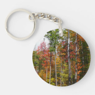 Herfst in het bos Kleurrijke herfstfotografie Sleutelhanger