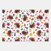 Herfst in het bos Schattigee egel met fruit Inpakpapier Vel (Voorkant 2)