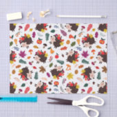 Herfst in het bos Schattigee egel met fruit Tissuepapier (Craft)