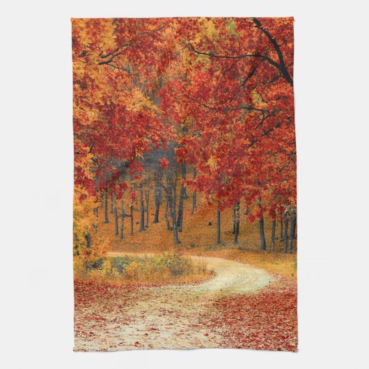 Herfst in het bos theedoek (Verticaal)