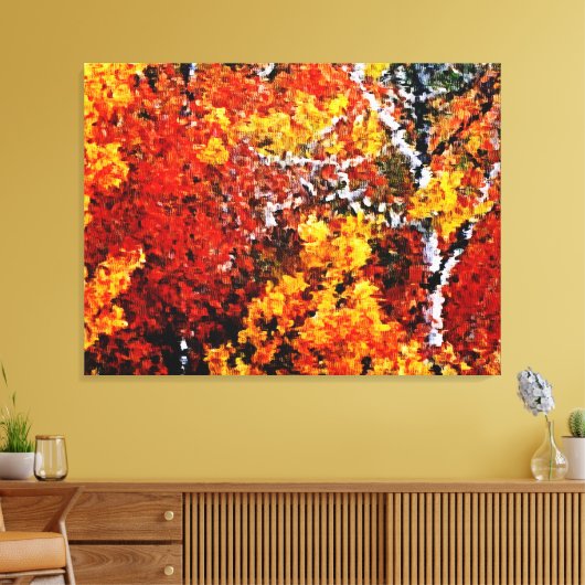 Herfst in het Bos - Verpakte kunst canvas (Insitu (Woonkamer))
