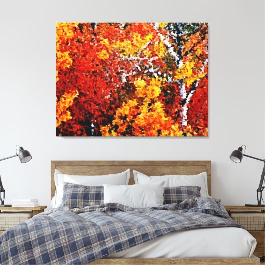 Herfst in het Bos - Verpakte kunst canvas (Insitu (Slaapkamer))