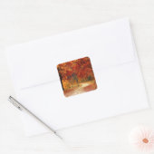 Herfst in het bos vierkante sticker (Envelop)