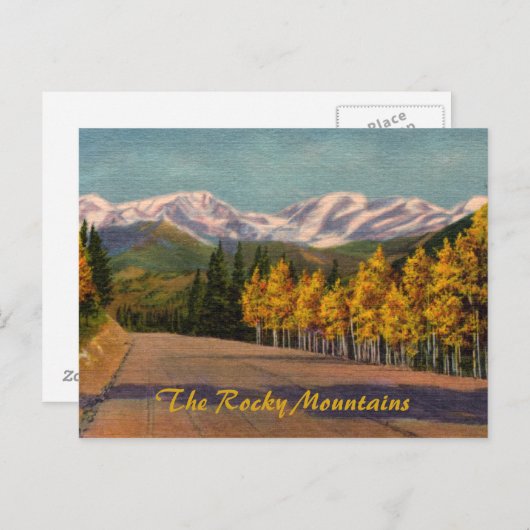 Herfst in het  Briefkaart van de Rockies (Voorkant / Achterkant)