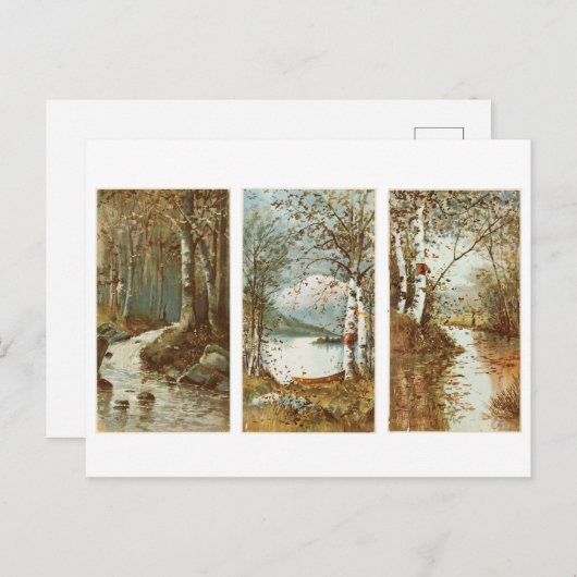 Herfst in het Briefkaart van het bos (Voorkant / Achterkant)