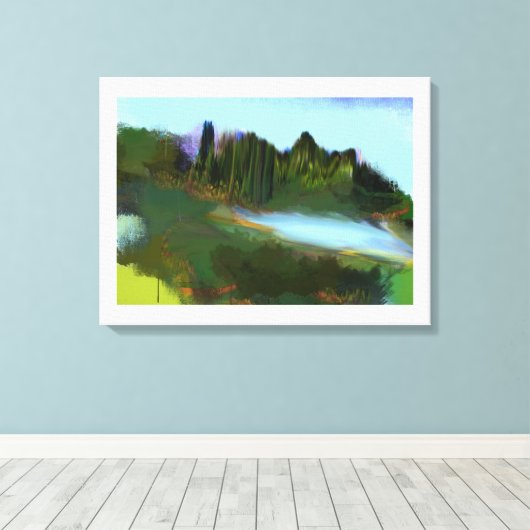 Herfst in het digitale schilderij Park Canvas Afdruk (Insitu (Houten vloer))