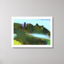 Herfst in het digitale schilderij Park Canvas Afdruk