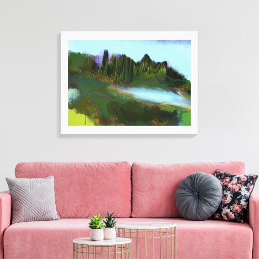 Herfst in het digitale schilderij Park Canvas Afdruk (Insitu (Woonkamer))