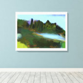 Herfst in het digitale schilderij Park Canvas Afdruk (Insitu (Houten vloer))